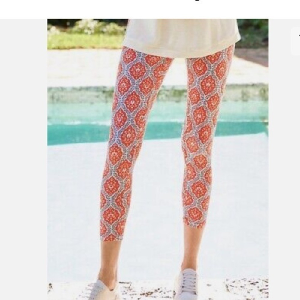 MATILDA JANE Brilliant Day Dream Big Heart Red & Blue Women's Leggings Sz S